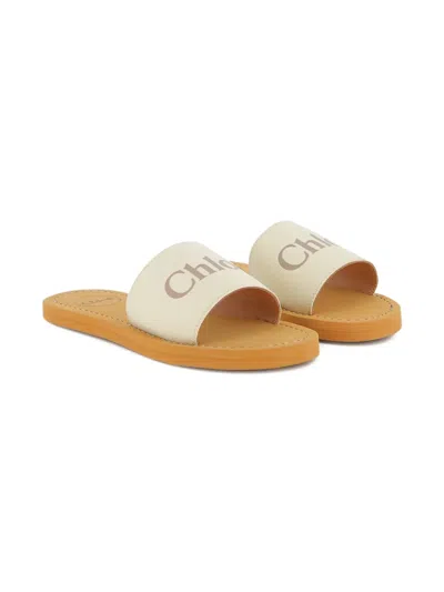 Chloé Kids' Woody Logo-strap Sandal In Multi
