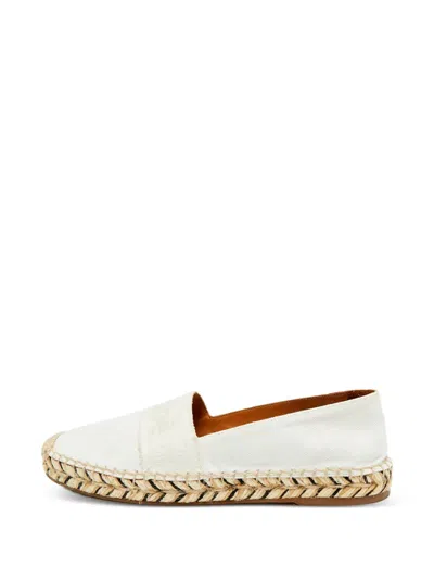 Pre-owned Chloé Woody Logo-strap Espadrilles In White