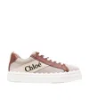 Chloé Lauren Linen Web Low-top Sneakers In White