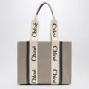 Chloé Woody Medium Bag In Beige