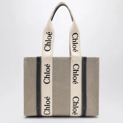 Chloé Woody Medium Bag In Beige