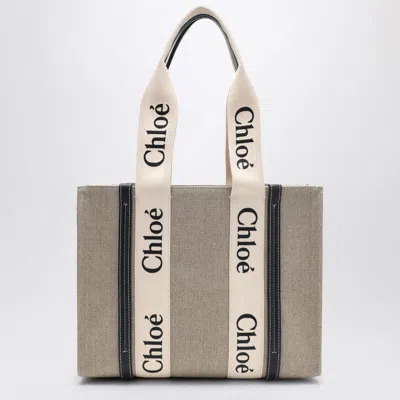 CHLOÉ CHLOÉ WOODY MEDIUM BAG IN BEIGE