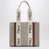Chloé Woody Medium Bag In Beige