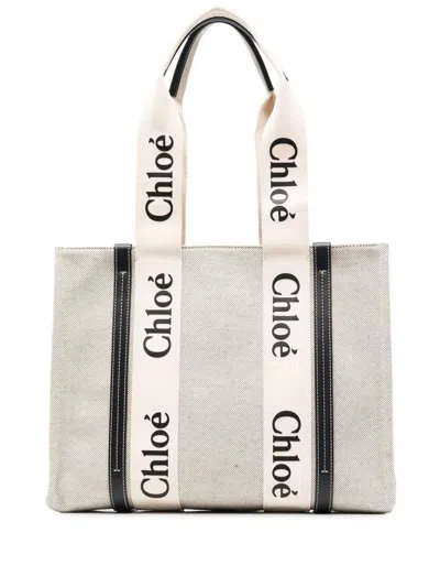Chloé Woody Medium Canvas Tote