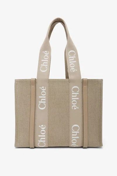 Chloé Medium Woody Tote Bag In Brown