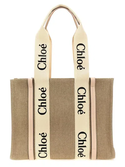 Chloé Women 'woody Medium' Shopping Bag In Pink