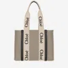 Chloé Linen Shoulder Bag With Logo Print. This Bag Is Made With Lower Environmental Impact Material