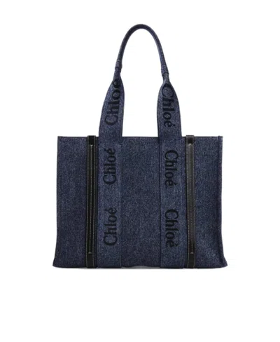 Chloé Chloe Woody Medium Tote Bag In Black