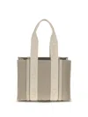 Chloé Refined Linen Tote Bag With Leather Extensions In Neutral