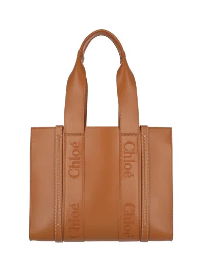 Chloé 'woody' Medium Tote Bag In Brown