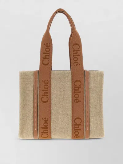 Chloé Woody Medium Tote Bag Dual Handles In Multi