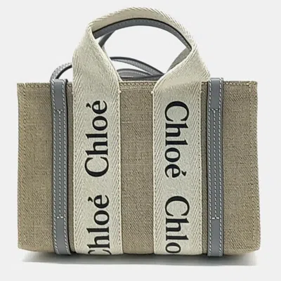 Pre-owned Chloé Woody Mini Bag In Beige