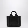 Chloé Woody Mini Black Leather Bag In Beige