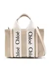 Chloé Mini Woody Linen Tote Bags