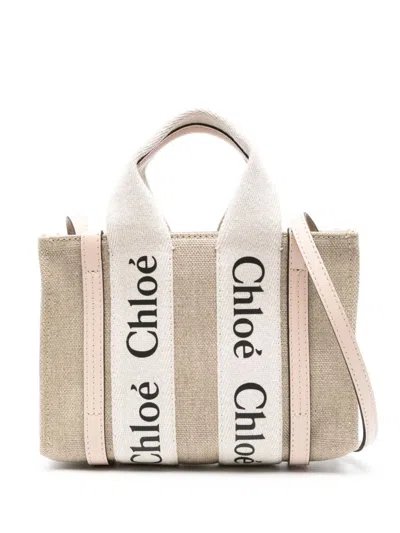 Chloé Chloè Woody Mini Canvas Tote