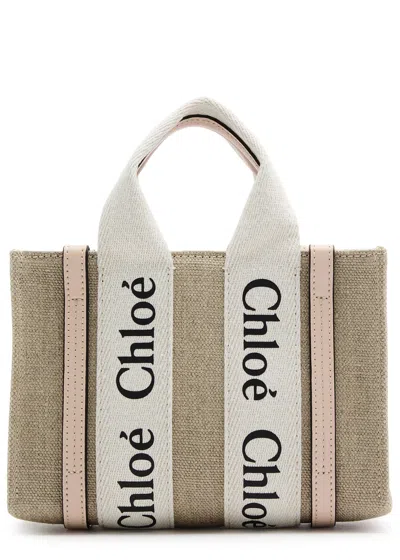 Chloé Chloe Woody Mini Canvas Tote In Pink