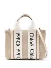 Chloé Woody Mini Canvas Tote In White