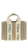 Chloé Natural Woody Mini Tote In Green