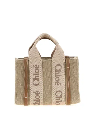 Chloé Woody Mini Handbag In Nude