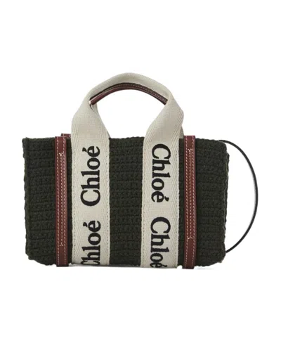 Chloé Woody Mini Shoulder Bag In Black
