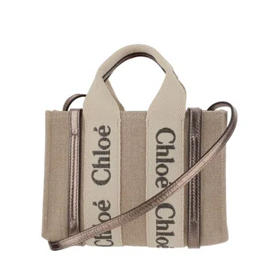 Chloé Woody Mini Tote Bag In Grey