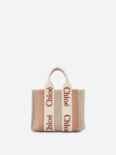 Chloé Woody Mini Tote Bag In Orange