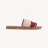 Chloé Woody Mule Pink Size 8 90% Linen, 10% Polyester In Pink