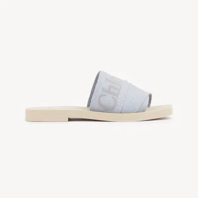 CHLOÉ WOODY MULE PURPLE SIZE 5 90% LINEN, 10% POLYESTER