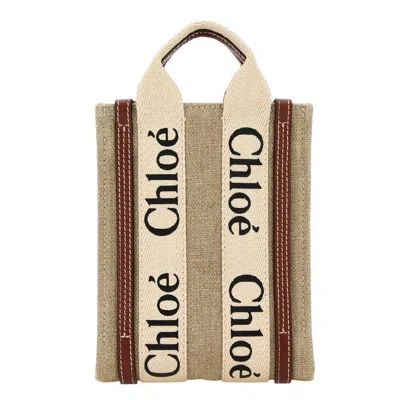 Chloé Chloe Woody North South Mini Linen Tote In Multi