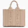 Chloé Small Leather Woody Tote Bag In Pink