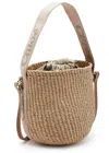 CHLOÉ CHLOE WOODY RAFFIA BUCKET BAG