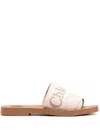 Chloé Women Woody Sandals In Gold