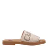 Chloé Beihe Brown Canvas Woody Flats In Multibeige