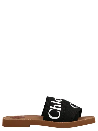 Chloé Woody Sandals In Black