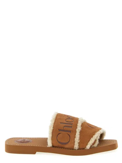 CHLOÉ WOODY SANDALS BROWN