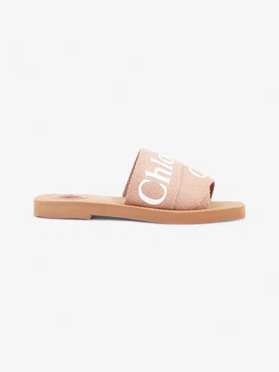 Chloé Woody Sandals /canvas In Pink