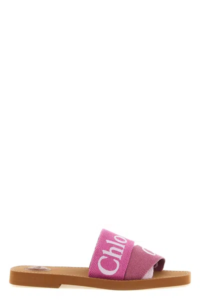 Chloé Woody Sandals In Pink