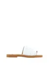 Chloé Woody Logo-embroidered Slides In Snow White