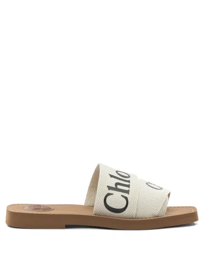 Chloé Woody Shoes In Neutral