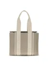 Chloé Refined Linen Tote Bag With Leather Extensions In Neutral