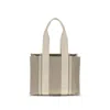 Chloé Refined Linen Tote Bag With Leather Extensions In Neutral