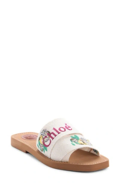 Chloé Woody Slide Sandal In Animal Print