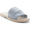 Chloé Womens Chloe Woody Logo-embroidered Linen Mules In Pearl Blue