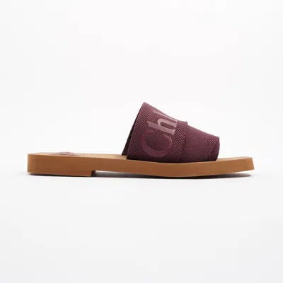 Chloé Woody Slides Canvas In Brown