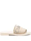 Chloé Woody Beige Slides In Neutrals
