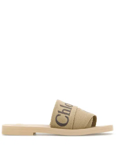 Chloé Women Woody Slides In Neutral