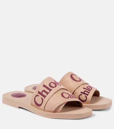 Chloé Woody Slides In Pink