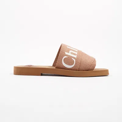 Chloé Woody Slides Tea Canvas In Pink
