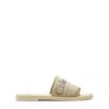 Chloé Woody Slides With Wide Soft Strap In Neutrals