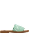 Chloé Chloe Woody Canvas Sandal In 绿色